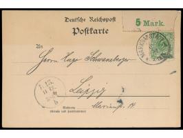 5 Pfg. Krone/Adler mit &nbsp;Bogen-Oberrand 5 Mark aus dem Randdruck I &nbsp;(einige Zahnspitzen gebräunt) &nbsp;&nbsp;auf Fi