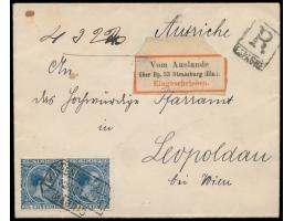 Einschreibbrief des österreichisch-ungarischen Botschafters in Madrid (rückseitig gedruckter Absender) nach Leopoldau bei Wie