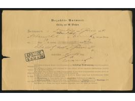 Telegramm-Antwortschein, &nbsp;mit 50 Pf. vorausbezahlt, Stempel &nbsp;Ebstorf in Hannover &nbsp;5.6.94, links unten 5 cm Ein