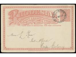 Nord-Rhodesien:  Ganzsache 1 d. mit Stempel  Fort Jameson N.E. Rhodesia  4.11.03 nach Port Alfred / Cape Colony, Bedarf
