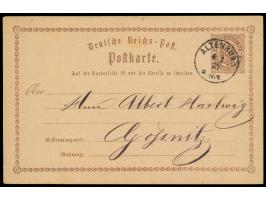 Ganzsache 1/2 Gr. mit Stempel  Altenburg  4.1.73 nach Gößnitz, rückseitig Ankunftstempel vom gleichen Tag,  4. Tag  nach Ausg