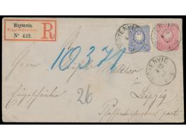 Ganzsachenumschlag 10 Pf. mit Zusatzfrankatur 20 Pf. mit Stempel  Moyenvic  4.12.83, kleiner Postort in  Lothringen,  als  Ei