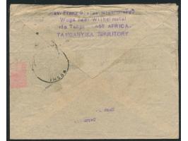 Tanganyica, &nbsp;G.E.A. 3 C. und 2 x 6 C. auf Brief mit Stempel &nbsp;Wilhelmstal &nbsp;3.3.21 nach Deutschland, rückseitig 