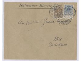 Mischfrankatur 2 Pf. Krone-Adler mit 3 Pf. Germania auf Ortsbrief mit Stempel Halle (Saale) 1 15.6.00, vorderseitiger Absende