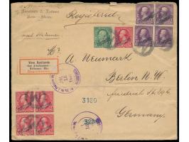 Philippinen &nbsp;1 C., 5 x 2 C. und 4 x 3 C. (2 Marken beschädigt) auf Einschreibbrief mit Killerstempel &quot;M&quot; &nbsp