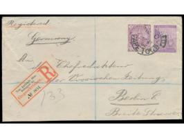 Kap der Guten Hoffnung  6 d. (1884) und 3 d. (1896) auf Einschreibbrief mit Stempel  Registered Cape Town  22.7.02 nach Berli