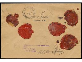 40 Pf. und 80 Pf. auf &nbsp;Wertbrief &nbsp;mit Wertangabe 1.200 Mark &nbsp;nach Moskau, &nbsp;Stempel &nbsp;Frankfurt (Main)