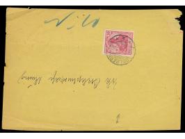 Rückschein-Formular  der Österreichischen Postverwaltung für einen Einschreibbrief von Aussig 2.4.06 nach Belgern mit Ankunft