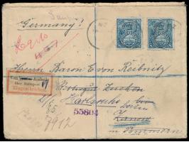 s x &nbsp;Neuseeland 8 C. &nbsp;auf Einschreibbrief von Auckland 5.12.06 nach Deutschland, handschriftlicher Registriervermer