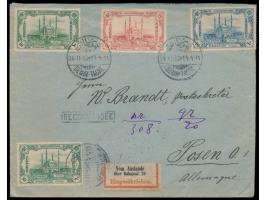 Türkei:  Andrianopel-Satz und zusätzlich weitere 10 Pa. portorichtig auf Einschreibbrief mit Stempel  Demir-Tache  24.11.13 n