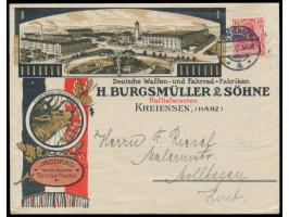 Reklameumschlag &quot;Deutsche Waffen- und Fahrrad-Fabriken H ... Kreiensen (Harz), &nbsp;beidseitig mehrfarbiger Druck (rück