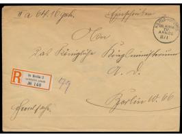 Feldpost-Einschreibbrief mit Stempel  K. D. Feld-Postexped. Ob. Komm. IV. Armee  11.1.(1916) an das Kriegsministerium in Berl