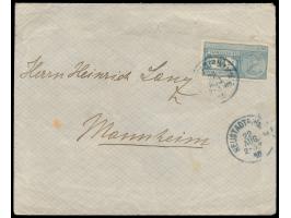 Deutsches Reich-Frachtstempelmarke 15 Pf.  auf Brief mit Absenderangabe "... Sepkull, Livland, Kreis Wolmar" im Postgebiet Ob