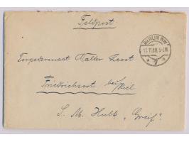Feldpostbrief &nbsp;mit Stempel &nbsp;Berlin NW 7 &nbsp;12.11.18 an einen Torpedomaat in Friedrichsort bei Kiel, &nbsp;1. Tag
