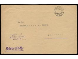 Revolution 1918,  Dienstbrief "Heeressache" mit Stempel  Durlach  26.1.19 nach München, vorderseitig Absenderstempel "Landes-