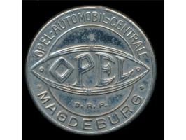 Kapselgeld:  "Opel-Automobil-Centrale Magdeburg" mit 25 Pf. Germania
Stichwort: Auto / Verkehr
Postleitzahl: 391

