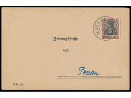 50 Pf. Germania auf  Zeitungssache  (Zeitungsnachlieferung), Stempel Muenchen 7 28.6.20, nach Passau, geprüft Infla Berlin
Po