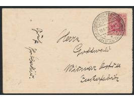 40 Pfg. Germania auf  Ansichtskarte Kyffhäuserpost 19. Juni 1921  Fahrschein Nr. 1242, gültig bis Obelisk, Fahrpreis 10 Mk., 