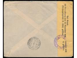 Italien &nbsp;10 C. und 4 x 15 C. auf Einschreibbrief mit Stempel Milano 5.10.21 nach Deutschland, links gelber Verschlußzett