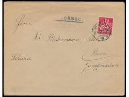 Einzelfrankatur 80 Pf. Arbeiter auf Auslandsdrucksache in die Schweiz, Stempel Berlin W 8 21.4.22, portorichtig, Bedarf
