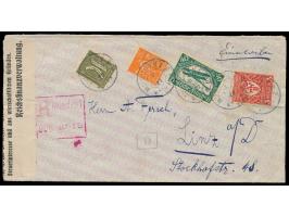 Einschreibbrief &nbsp;mit Mischfrankatur 5 M. nach Österreich, Stempel München 1 B. P. 4.9.22 und &nbsp;R-Automat München 1 &