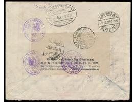 3 x &nbsp;Bulgarien &nbsp;2 L. auf Einschreibbrief mit Stempel Sofia 6.12.22 und handschriftlichem R-Vermerk nach Deutschland