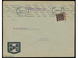 Einzelfrankatur 800 Tsd auf 400 M. braun auf Drucksache 2. Gewicht, Maschinenstempel Hamburg 1 6.10.23, nach Lindau, portoric