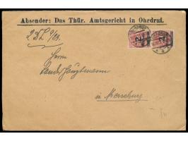 Behördenbrief mit vorderseitig 2 x 2 Mio. auf 500 M. und rückseitig 20 x 30 Tsd. auf 200 M. und Viererblock 100 Tsd. auf 100 