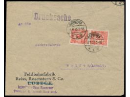 2 x 10 Mio. M. Rosette  durchstochen  auf Drucksache, Stempel Hannover 3.11.23, nach Wulfen, portorichtig, Bedarf
Postleitzah