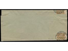 senkrechter Viererstreifen 200 Mio M. mit Firmenlochung auf "Kreuzbandsendung der Frankfurter Zeitung" in die Schweiz, vor de