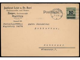 Einzelfrankatur 10 Mrd auf 50 Mio M. mit tadellosem  Durchstich  auf Postkarte mit Maschinenstempel Magdeburg 1 28.11.23 nach