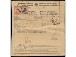 20 C. und 60 C. Michetti auf viersprachigem österreichischen Empfangsbestätigungsformular für eine Postanweisung, verwendet a