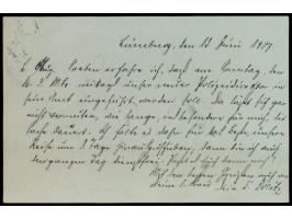 Ganzsachen-Aufbrauchsausgabe 2 Pf. (1902) mit zugedrucktem Wertstempel 3 Pf., mit Wasserzeichen "S 2", Stempel Lüneburg 1 13.