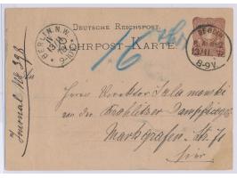Rohrpost-Ganzsache 25 Pf. mit Stempel  Berlin P. A. No. 7  13.11.78 und Ankunftstempel  Berlin. N.W. IV  13.11.78, Telegraphe