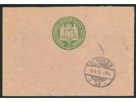 Rohrpost-Vordruckumschlag  Königliche Angelegenheit,  rückseitig grüner Dienstsiegel-Eindruck Königl. Schauspiele, Gitterstem