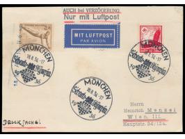3 Pf. und 10 Pf. auf Luftpost-Drucksache mit Sonderstempel München Schach-Olympia &nbsp;18.8.36 nach Wien (Stempel-Beschaffun