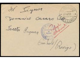 portofreier Brief eines Überschwemmungsflüchtlings während der großen Überschwemmungskatastrophe 1951,  Dienstsiegel "Muncipi