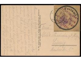 Schliersee,  Gebührenzettel 8 000 M auf braunem Papier, auf Ansichtskarte nach Leipzig, Stempel Schliersee 31.8.23, Porto-Let