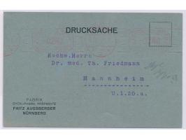 Postfreistempel  Nürnberg 2  31.10.23 mit Achteck-Wertrahmen Deutsches Reich mit Wertangabe  -02Mill  auf Drucksache nach Man