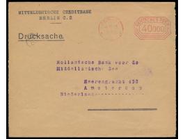 Postfreistempel  Berlin C 2  4.11.23 mit Achteck-Wertrahmen  40.000000  M. auf Auslandsstreifband nach Amsterdam,  Porto-Letz