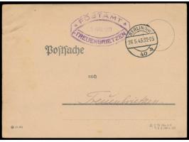 Mitteilungskarte über ein beschädigt eingegangenes Paket aus Treuenbrietzen und Erhebung der  Verpackungskosten 45 Pf.  (Anre