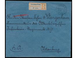 Stempel  Berlin, C Kabinets-P.A.  19.6.93 auf gesiegeltem blauem Briefumschlag als  Einschreiben  und  Eilboten  an den Obers