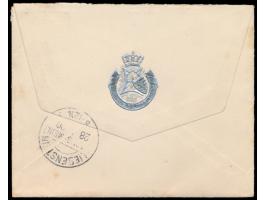 kleinformatiger Umschlag mit rückseitig silberfarbenem Wappeneindruck und Aufkleber  "Angelegenheit Sr. Hoheit des Herzogs vo