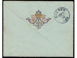 Stempel  Sibyllenort  19.6.02 auf Umschlag mit rückseitig eingeprägtem Wappen als  Einschreiben  nach Boenen (Haus Bögge), ha