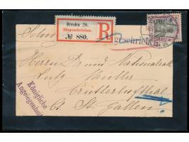 Einzelfrankatur 40 Pf. (ohne Wasserzeichen) auf Trauerumschlag als &nbsp;Einschreiben &nbsp;mit Stempel &nbsp;Dresden Altst. 