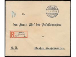 Stempel  Berlin C Kabinettspostamt  2.6.16 und entsprechender  R-Zettel mit UB a  auf Vordruckumschlag K.A. (Königliche Angel