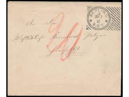 Hoster- Maschinenstempel  Berlin C2 20.7.85 aus der  Versuchszeit , Miller HO-2, ohne Nummern, "2 unter L", auf  unfrankierte