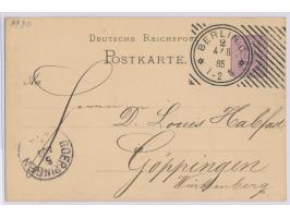 Hoster- Maschinenstempel  Berlin C2 4.8.85 ohne Nummern, Miller HO-2, frühes Datum auf Ganzsache 5 Pfg. mit Firmenzudruck Brö