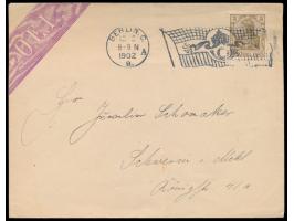 Columbia-Maschinenstempel Berlin. C. 2 A 18.?.02 mit Fahne Krone / Posthorn auf Drucksache mit 3 Pf. Germania nach Schwerin, 