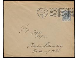 Columbia-Maschinenstempel Berlin. C. 2 &nbsp;8.10.03 &nbsp;mit Wellen-Fahne auf Orts-Drucksache mit 2 Pf. Germania (Lotterie-